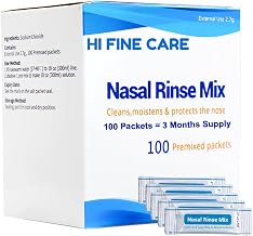 Neti Pot Saline Packets 100 Bags - 2.7g, Neti Pot Individually Wrapped Saline Packets, Nasal Irrigators, Sinus Relief, Sinus Care