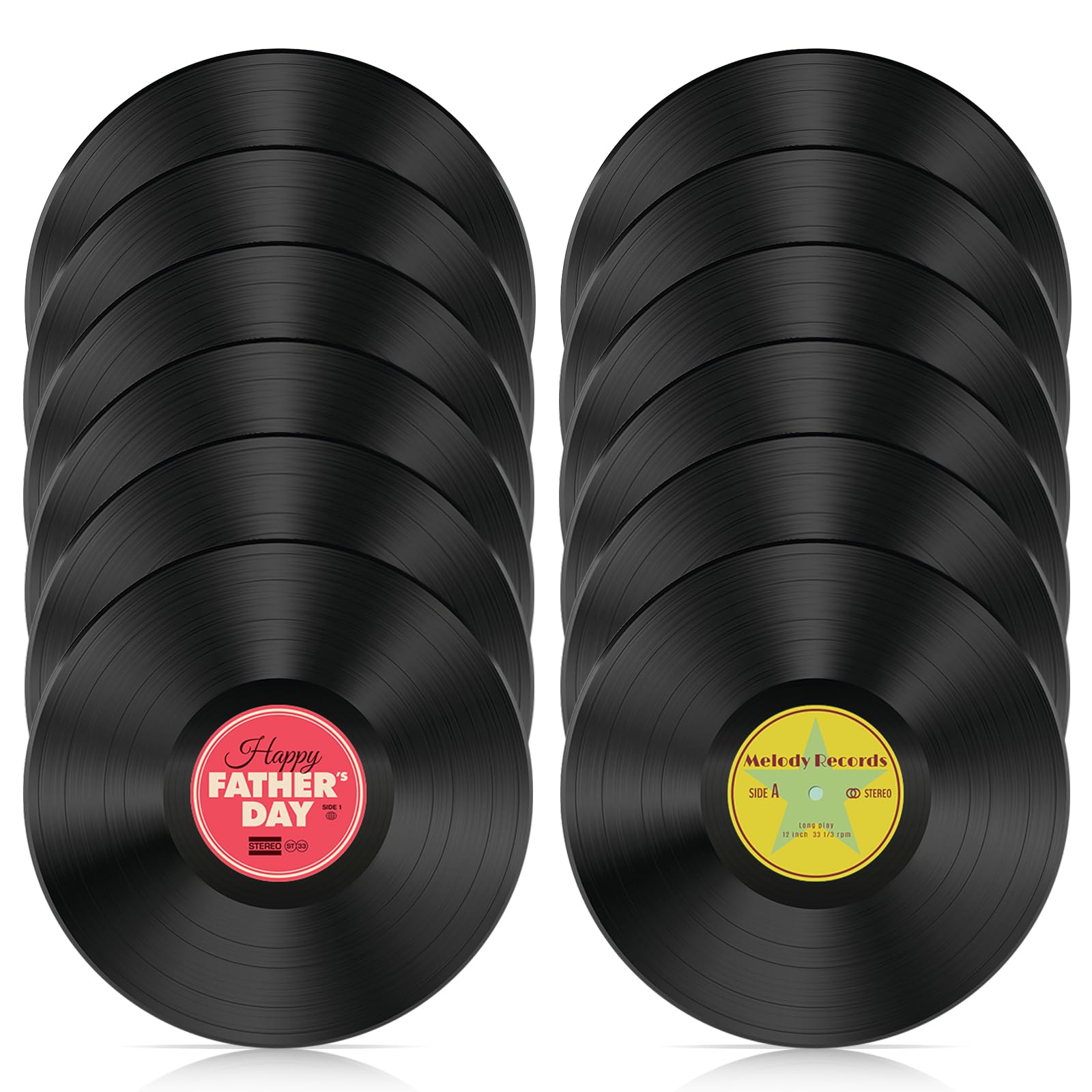 Leptetek 12PCS Real Vinyl Records, Lot of 7" Vinyl Records for Crafts & Decoration, Vintage Wall Aesthetic, 70s 80s 90s Rock & Roll Music Party Decor