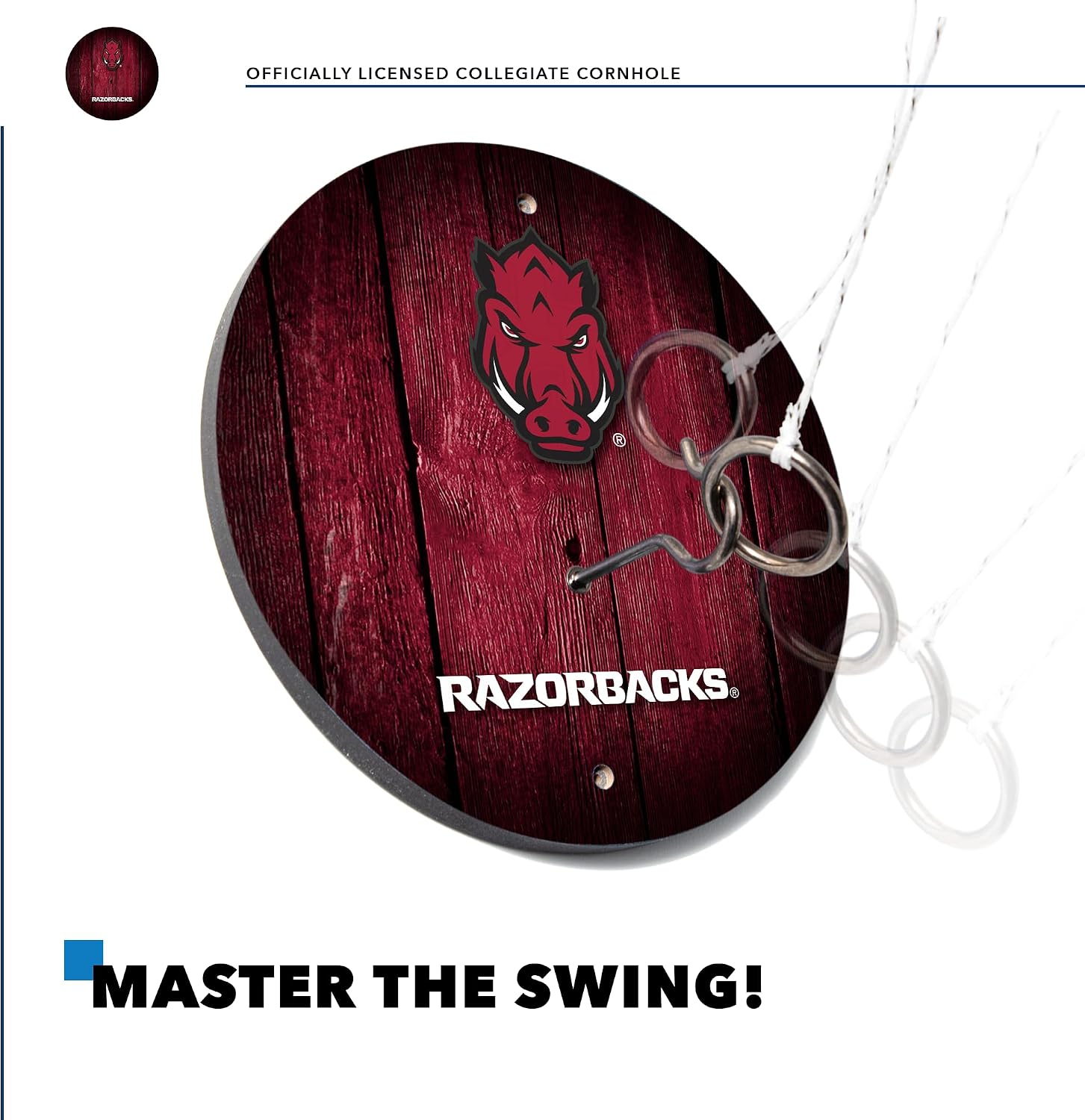 Wild Sports Solid Wood College Hook & Ring Toss Set with Direct Print HD Team Graphics – Easy Hang Hook and Ring Toss Target – Great Gift for Any NCAA Fan!