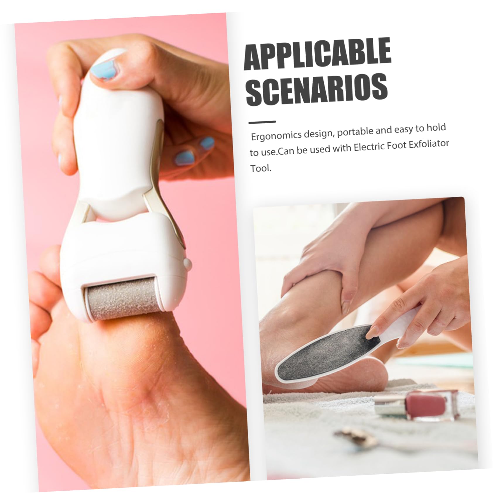 Healvian 30piezas Rodillos De Reemplazo Para Cuidado De Pies Exfoliador De Piel Muerta Compatible Herramienta Eléctrica Resistente Al Agua Rosa y Azul Cada Color