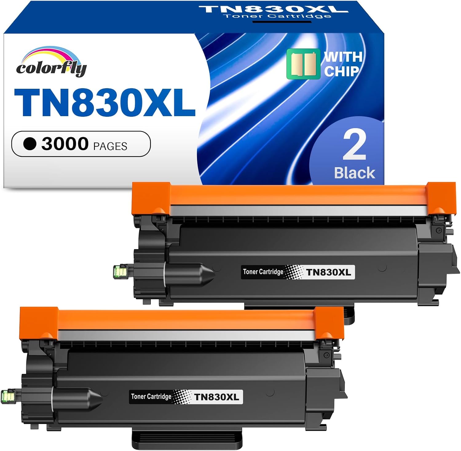TN830XL Toner Compatible Replacement for Btother TN830XL TN830 Toner Cartridges Use with HL-L2460DW DCP-L2640DW HL-L2400D HL-L2405W MFC-L2820DW HL-L2405W HL-L2400D 2465DW Printer (2 Black)