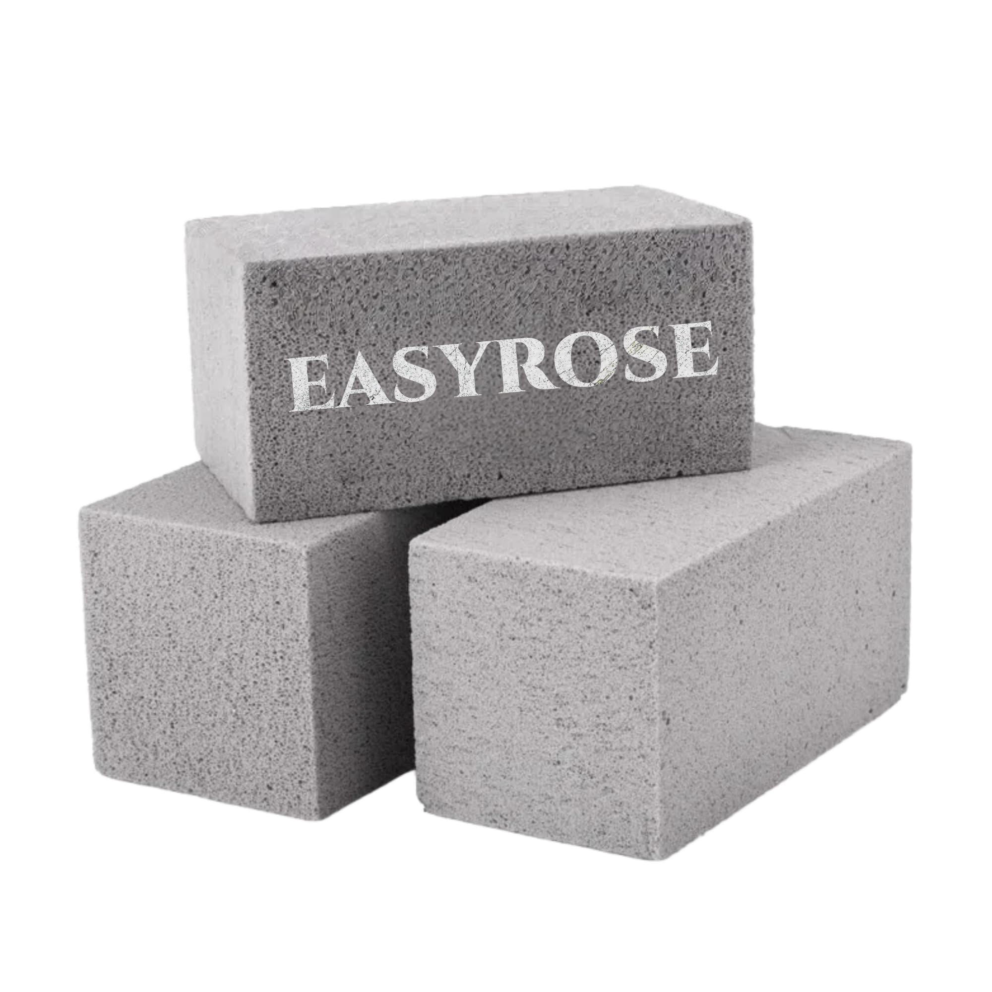 Pumice Stone for Cleaning 3 Pack - 8x8x15cm Heavy Duty Grill Brick Cleaner for BBQ, Griddle, Oven and Cast Iron Cookware - 15x8x8cm Large Professional Grade Scouring Block to Remove Burnt-on Grease