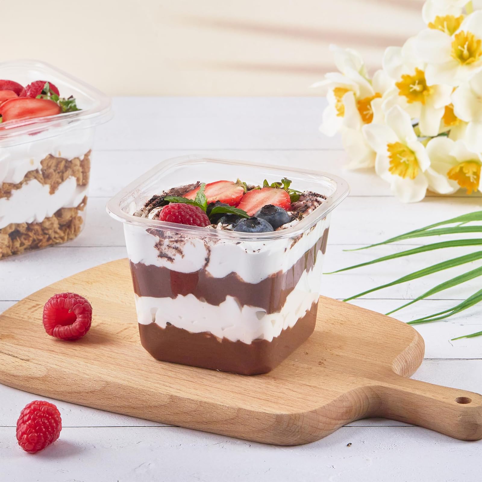 100 Coppette Dessert Trasparenti 60ml Con Cucchiai – Vasetti Per Cheesecake, Mousse E Gelato - 3