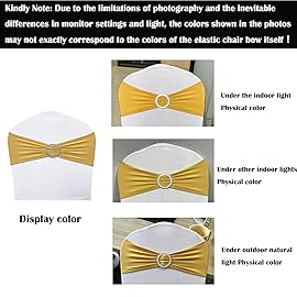 Maiangel Spandex Chair Sashes Bands 100PCS Stretch Chair Ties Bows with Buckle Slider for Wedding Party Banquet Decoration (Marigold)