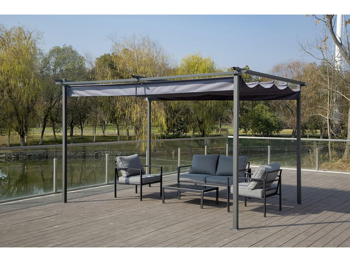 Habitat et Jardin Pérgola con Techo retráctil - 3 x 4 m - Gris