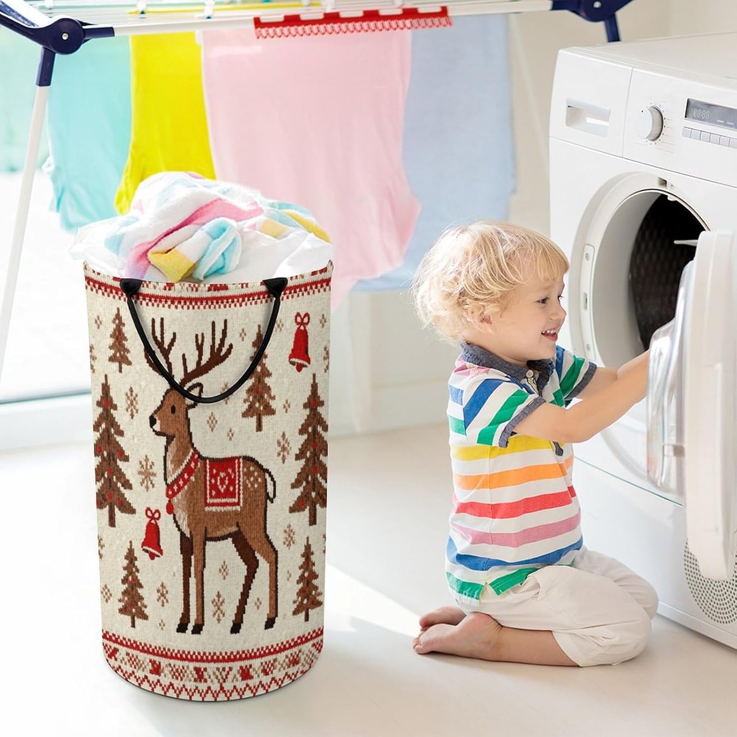 Dirty Clothes Basket Extra Large 110l Open Top Laundry Hamper With Portable Carry Handles, Foldable Waterproof Clothes Basket Spacious Laundry Bag For Bedroom Bathroom Laundry Room Dorm