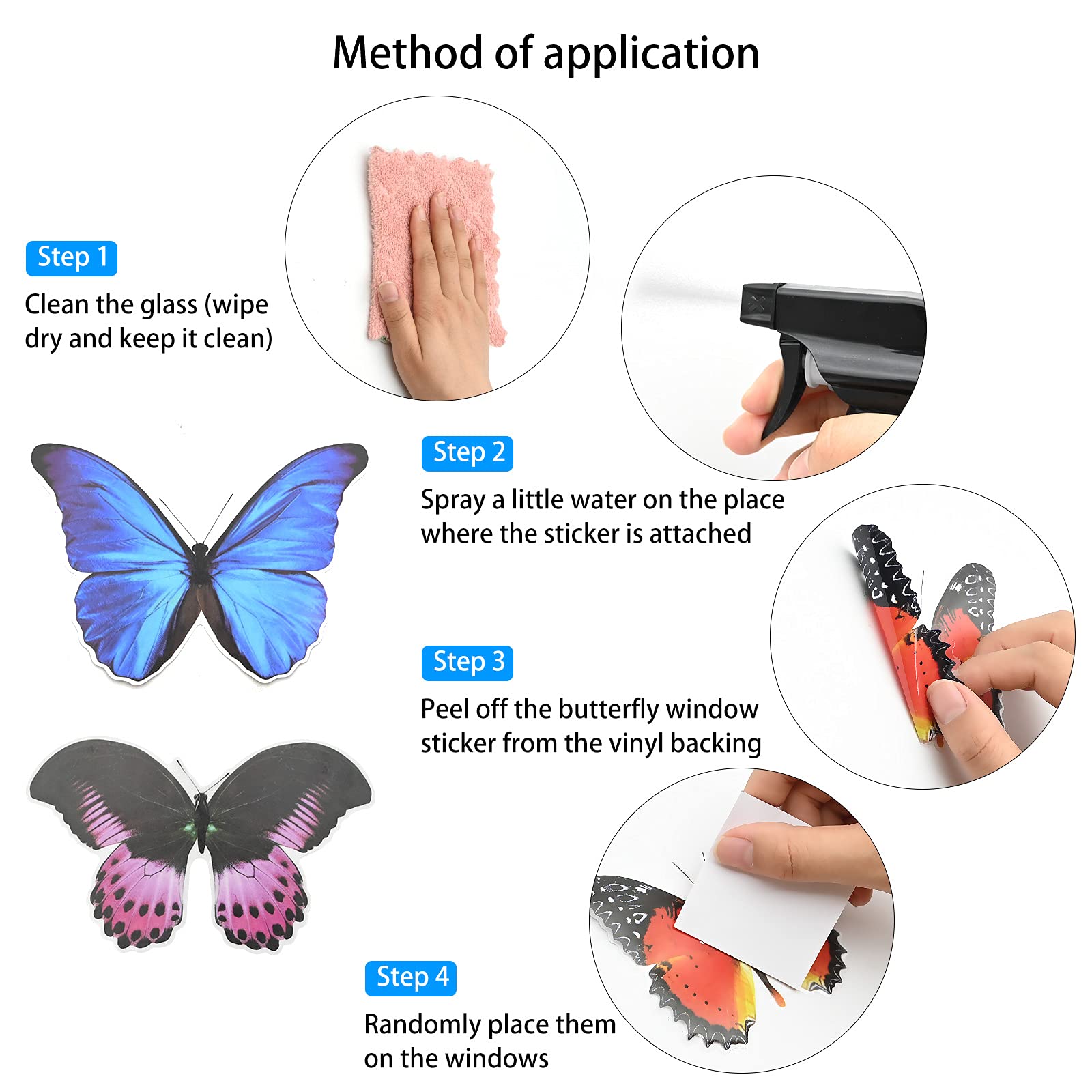 20 Adesivi Farfalla Per Finestre - Decorazioni Anticollisione Uccelli, PVC Riutilizzabile - Foto 8