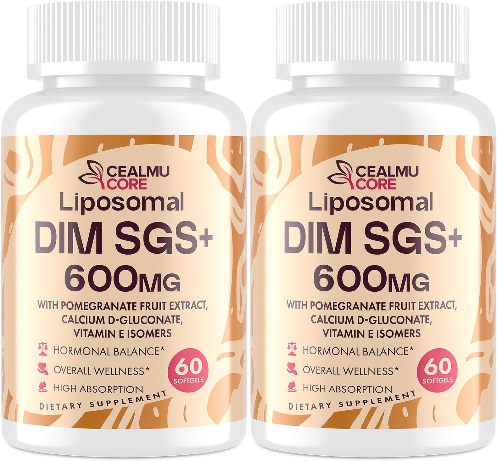 Liposomal DIM SGS Supplement - Estrogen Supplements for Women & Men Contains Sulforaphane Glucosinolate, Vitamin E, Pomegranate Fruit - Support Detox and Antioxidant (2 Pack)