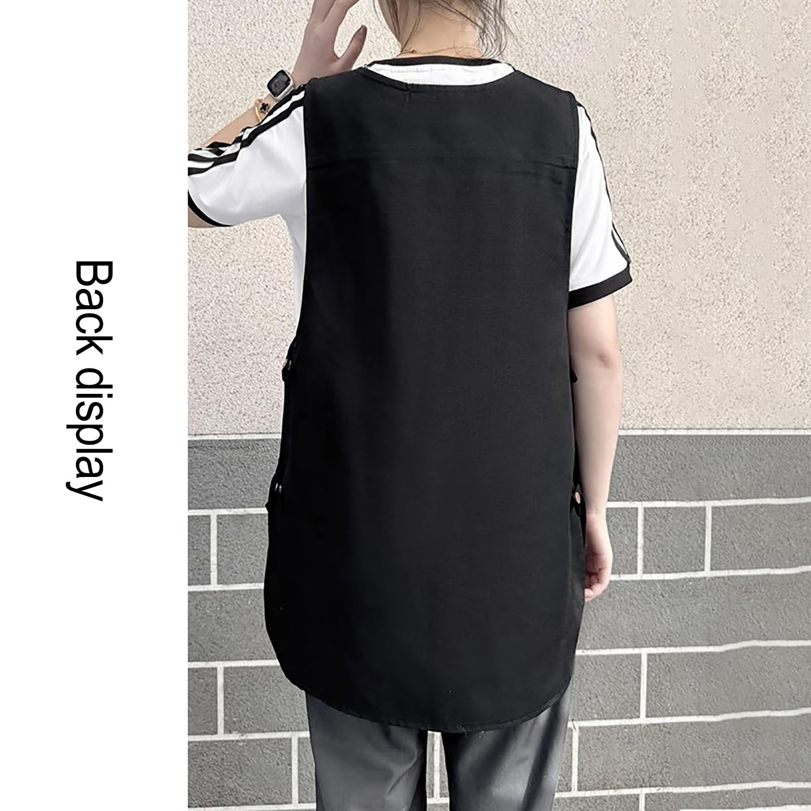 Uomo Donna Cucina Grembiule Cotone Bavaglino Grembiule con Tasca per Giardino Ristorante caffè Artista Pittura Black,One Size