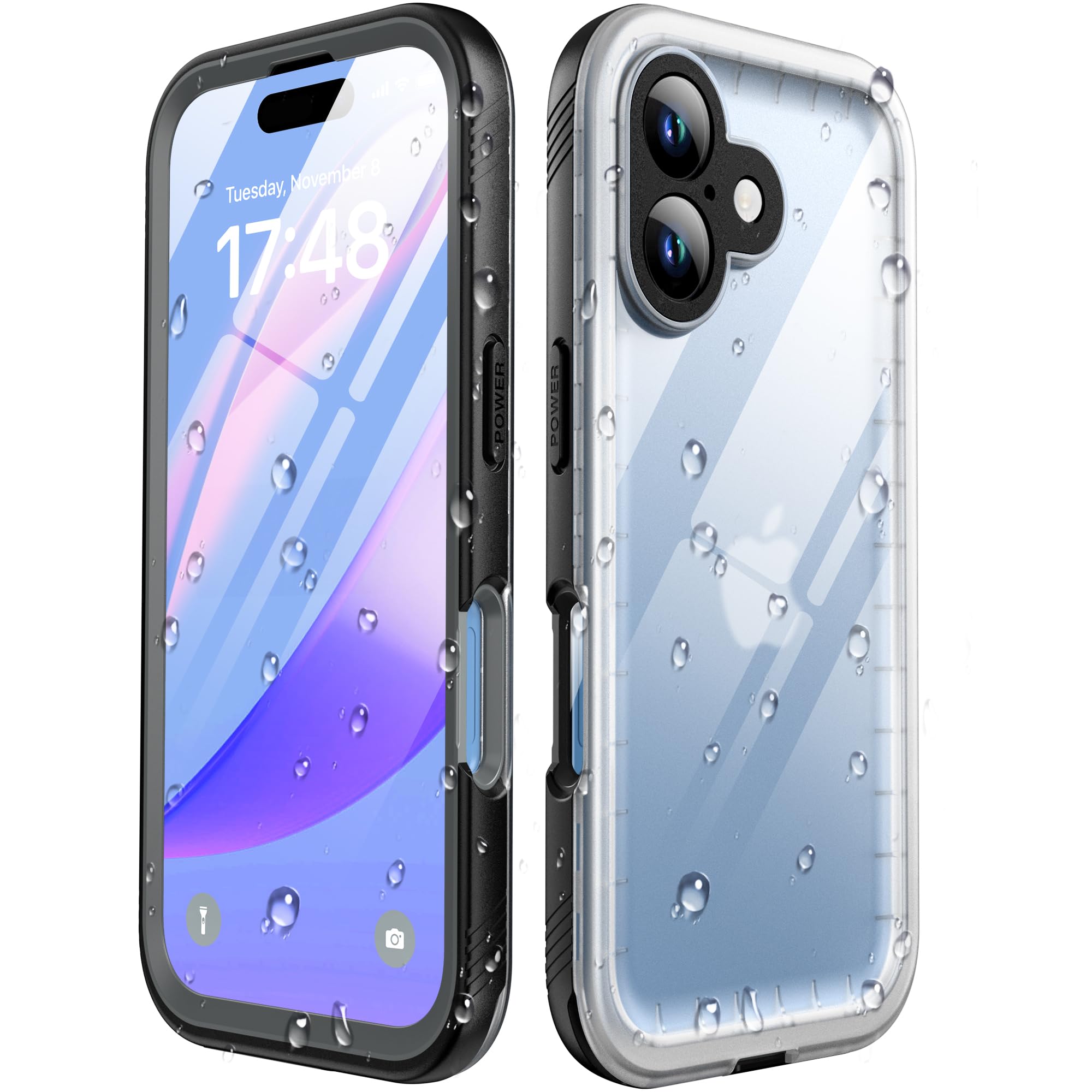 SPORTLINK for iPhone 16 Plus Waterproof Phone Case with Screen Protector IP68 Underwater 6.6FT Military Dropproof/Dustproof/Heavy Duty Full Body Case