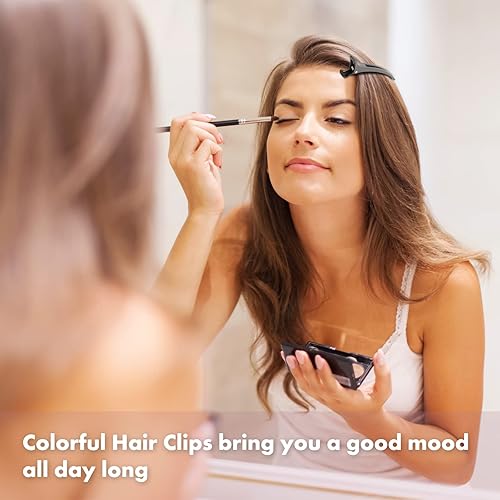 Miniatura 5 de AIMIKE - 12 piezas de pinzas profesionales para el cabello para peinar y dividir, pinzas antideslizantes sin dejar rastro con pico de pato y banda