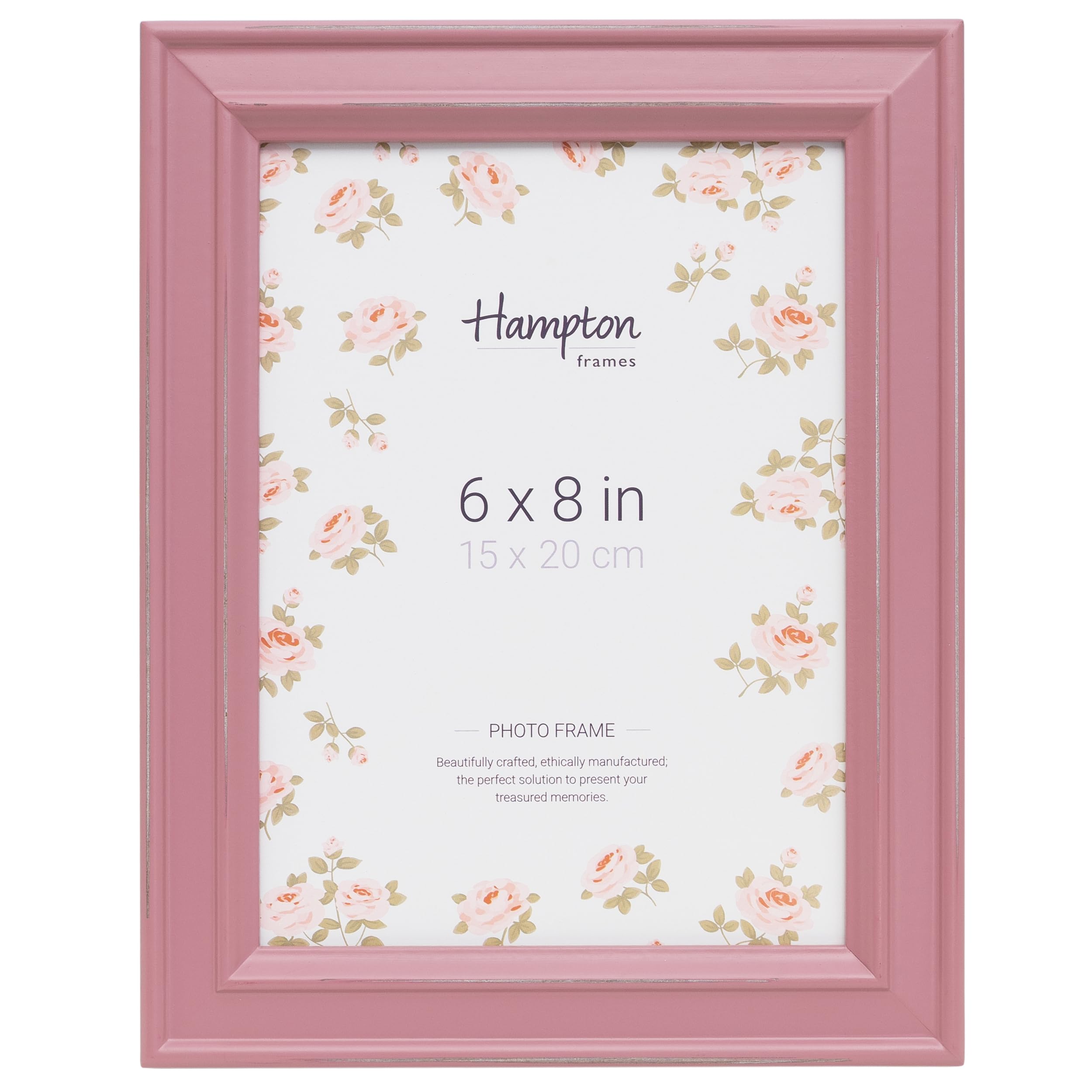 Hampton Frames PALOMA 6x8 (15x20cm) Pink Rectangular Picture Photo Frame Glass Aperture PAL301968P