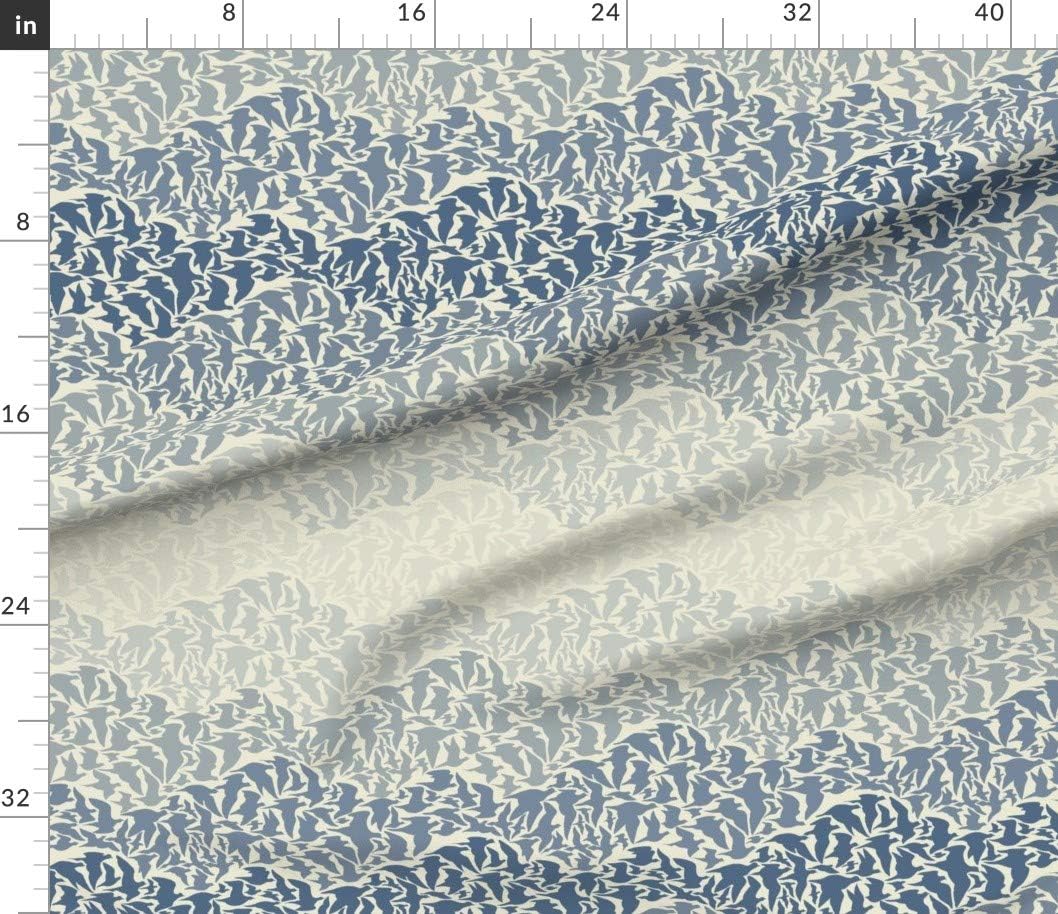 Spoonflower Fabric - Tale Pigeon Extinct Animal Endangered Bird Cloud Wave Flight Printed on Cotton Poplin Fabric by The Yard - Sewing Shirting Quilting Dresses Apparel Crafts