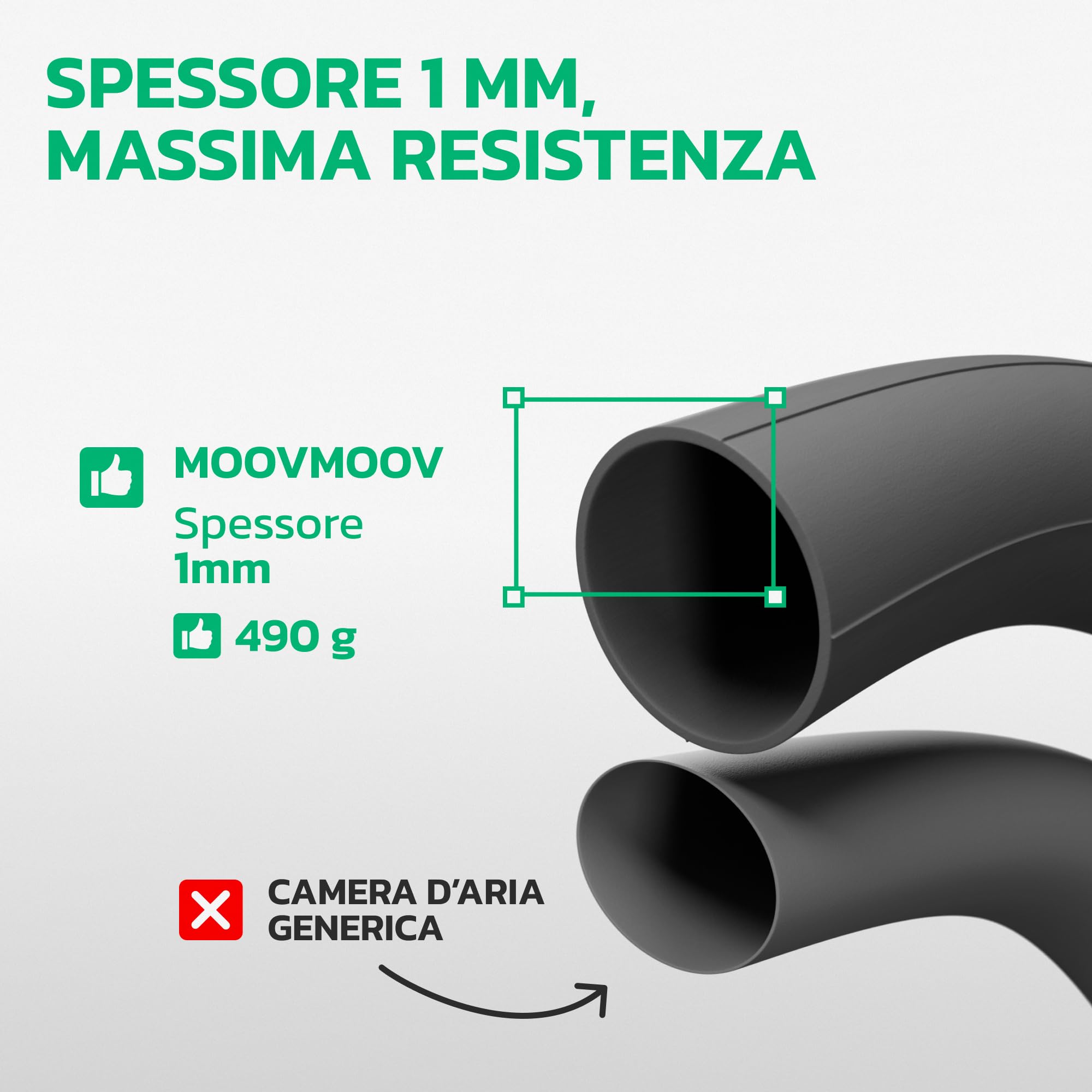 MOOVMOOV Camera d’Aria 20x4.0 Fat Bike con Valvola Schrader Dritta (2 Pezzi) – Per MTB Bike/Bici Elettriche con Ruote da 20 Pollici – Gomma Butilica Ultraresistente – ETRTO 100-406