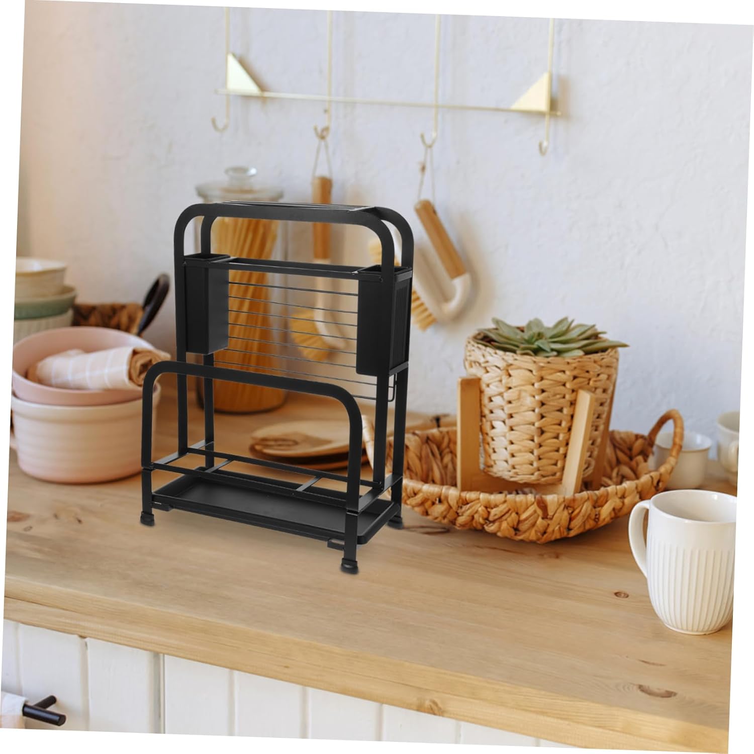 Kitchen Cutter and Chopstick Holder Stand Multi-functional Storage for Cutlery Easy to Clean Non-slip Design with Water Reservoir Space-saving Organizer for Kitchen Utensils