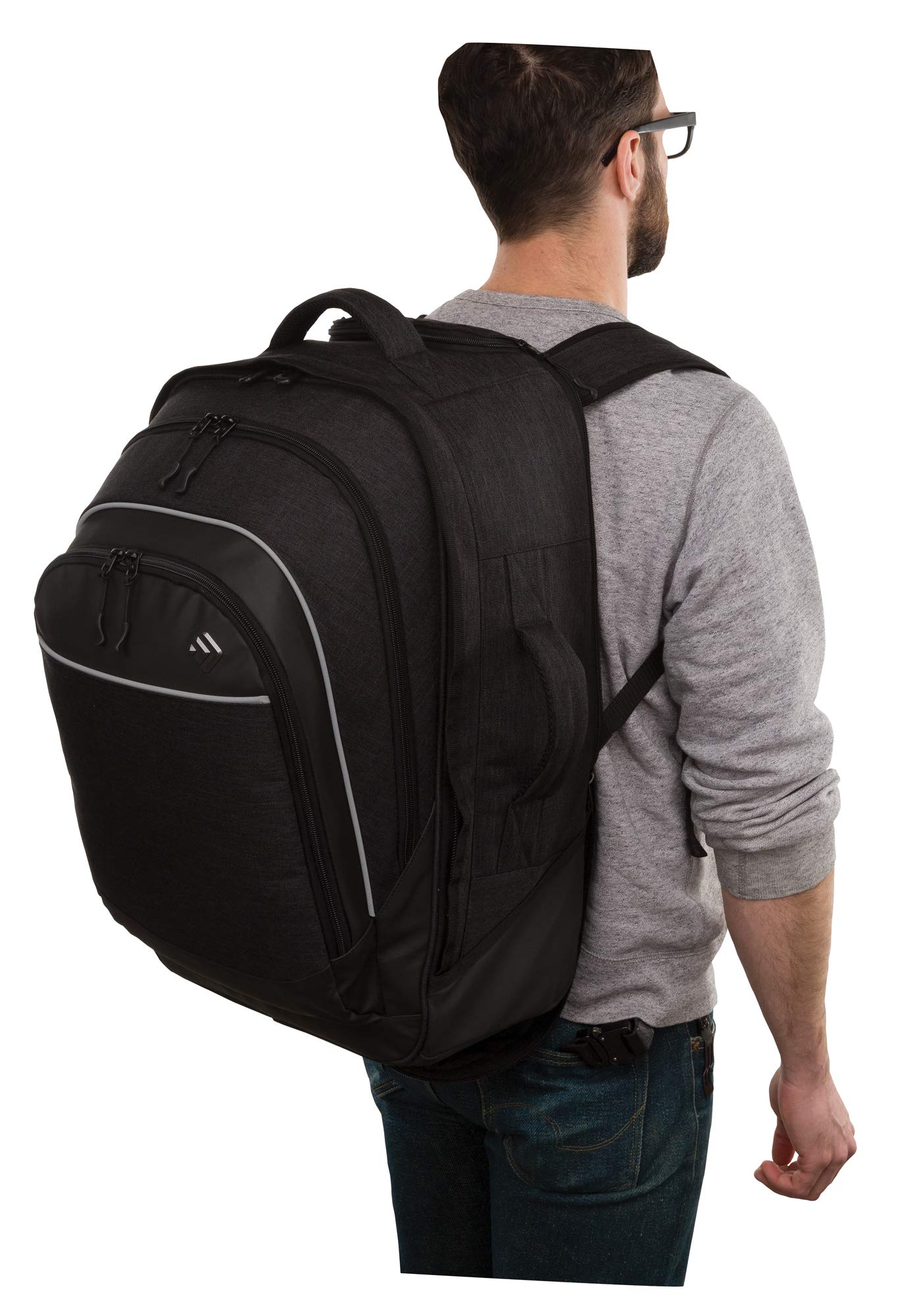 Outdoor Products Unisex Voyager plecak na kółkach, czarny tkany wrzosowy, jeden rozmiar