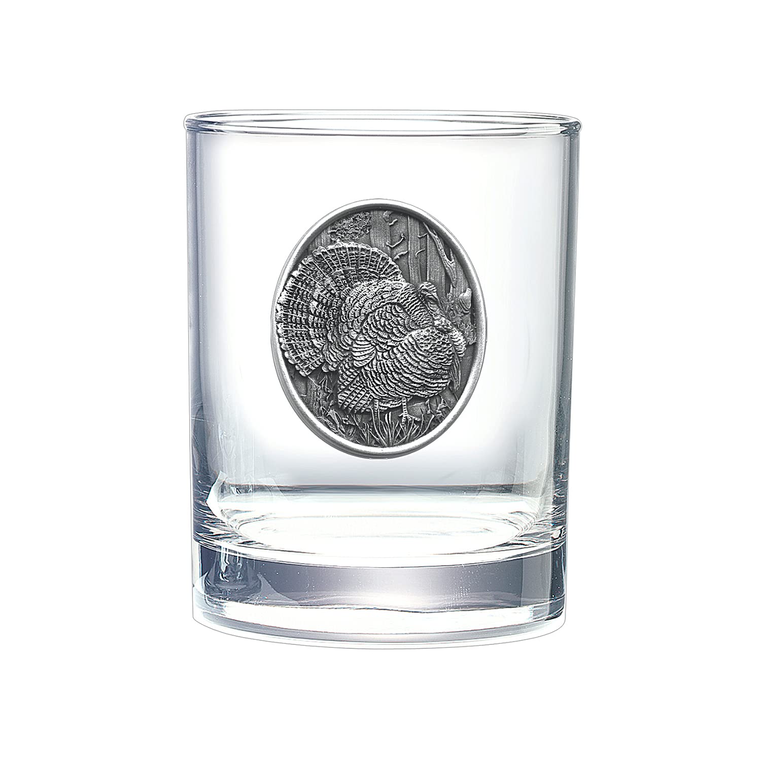 Heritage Pewter Turkeys Double Old Fashion | Double Rocks Glass 14 OZ for Liquor | Expertly Crafted Pewter Glass