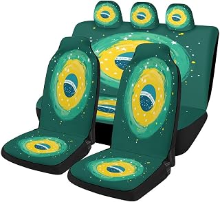Brazil Flag Art Universal Car Seat Cover Automotive Seat Covers Compatible Universal Fit for SUV Van Trucks