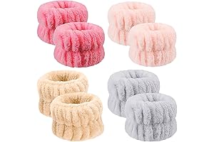 8Pcs Face Washing Wristbands, Anmieciu Microfiber Spa Wristbands for Washing Face