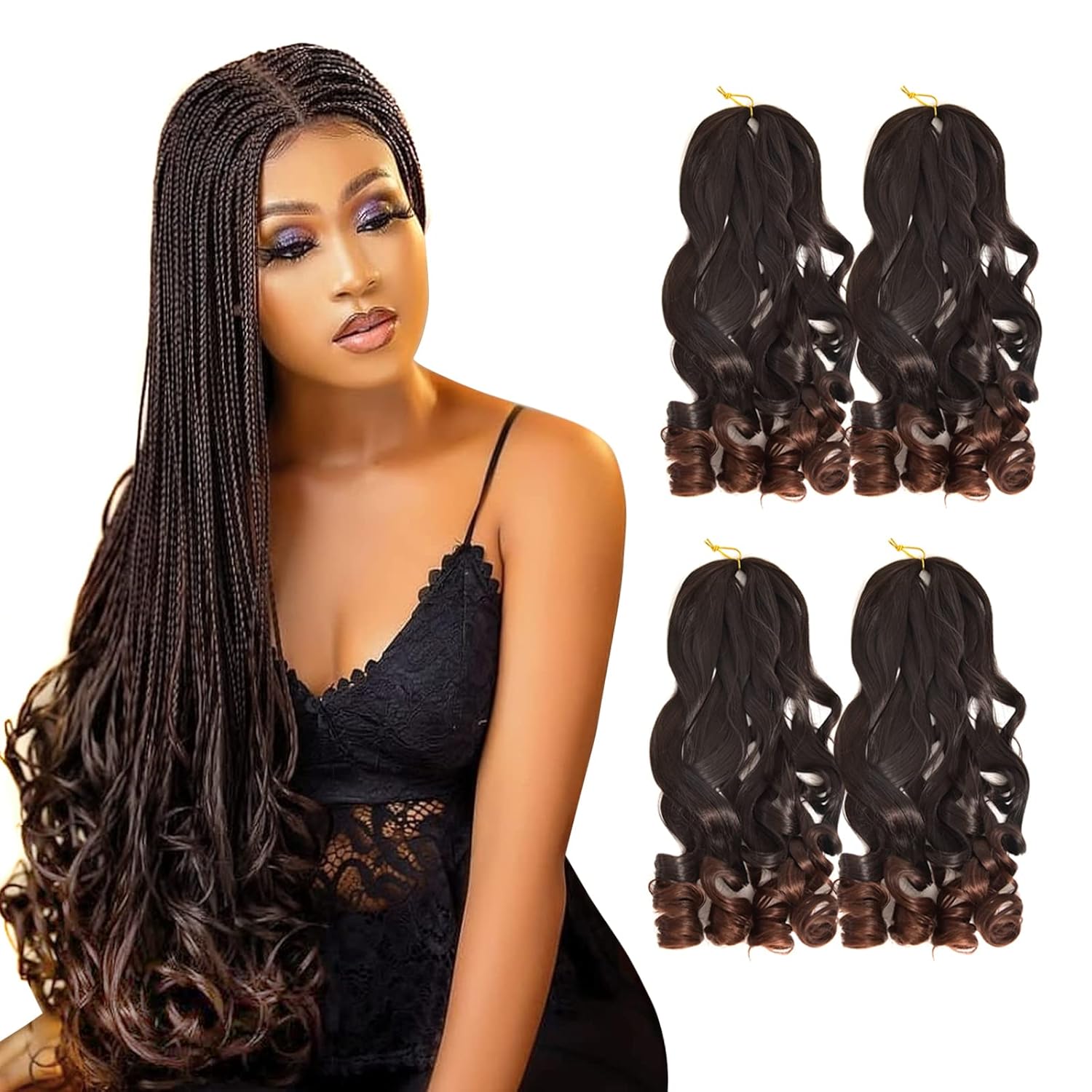 8pieces of French Curl Braiding Hair Loose Wavy Braiding