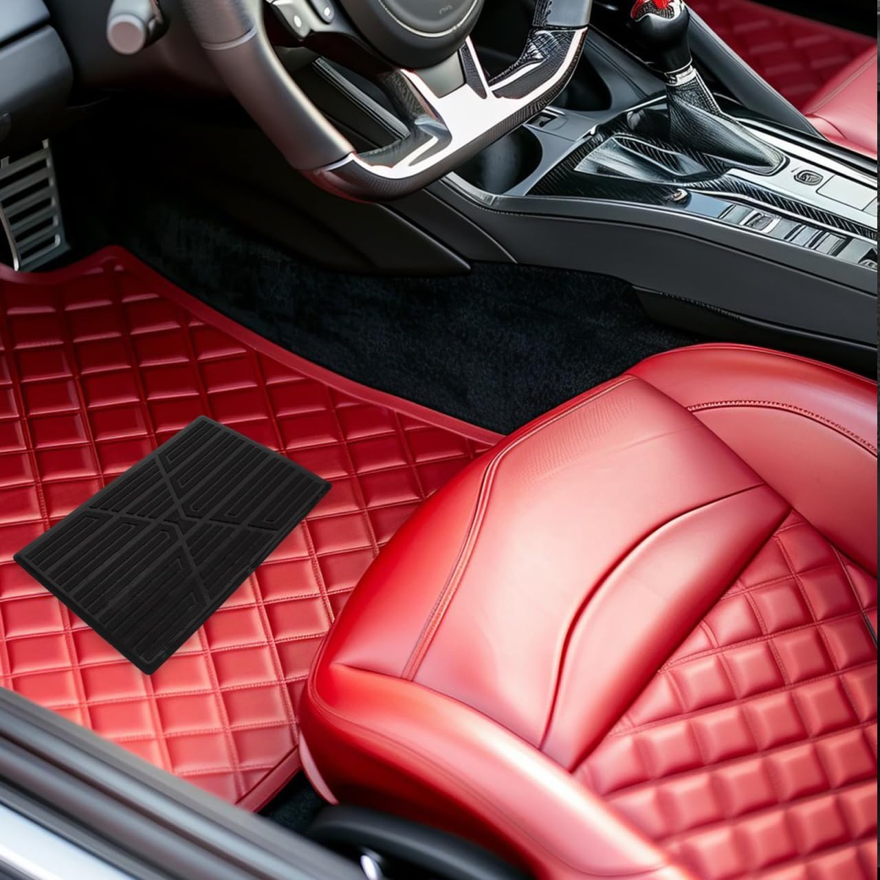 Healifty Universal Car Floor Mat Repair Patch, Rubber Heel Protector Pad for Driver Side Carpet, Anti-Slip Foot Pedal Plate Kit for Auto Truck Vehicle 9.05X5.90 Inch