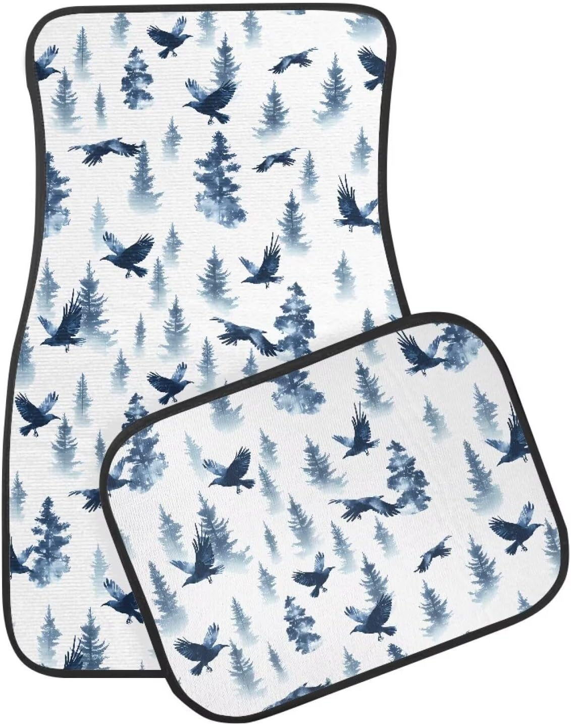Amzbeauty Bird Forest Print Universal Fit Car Floor Mats Front and Rear Anti Slip Protector