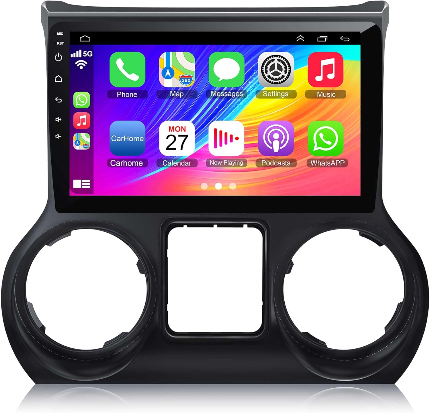 4G+64G Upgraded Android 13 Car Radio for Jeep Wrangler 2011 2012 2013 2014, 10.2 Inch Car Radio with Carplay&Android Auto Support GPS Navigation Blutooth Voice Control