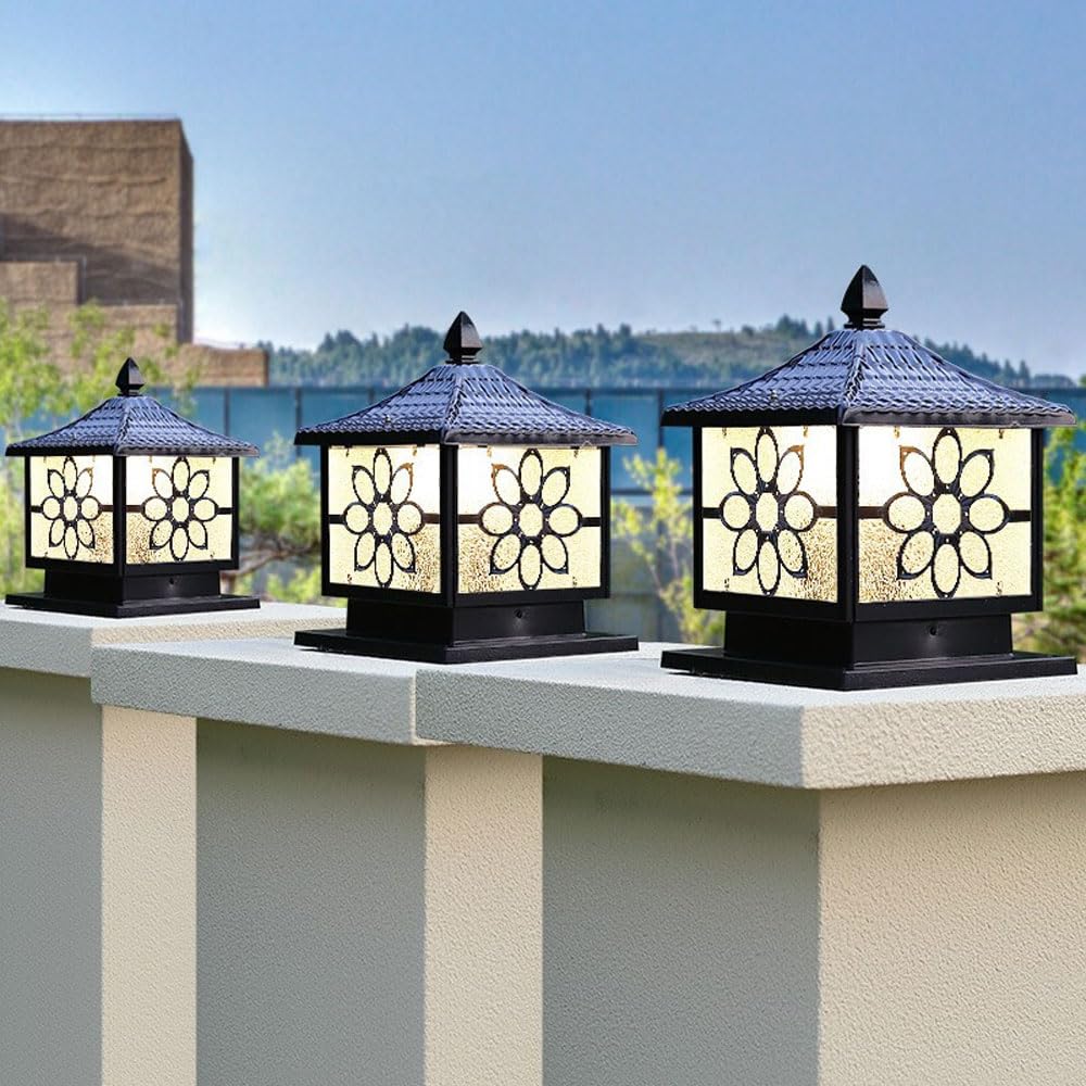 Wodoodporna lampa ogrodowa na zewnątrz, minimalistyczne światło wejściowe na werandę, przejście, brama, taras, słupek ze szklanym kloszem, miejsce na mokre miejsce znamionowe