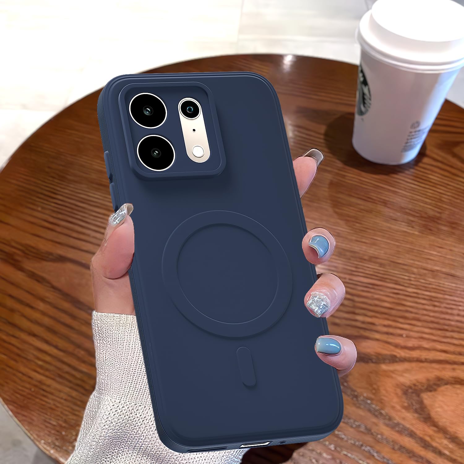 Realme P4s Case - Blue Silicone Cover -7