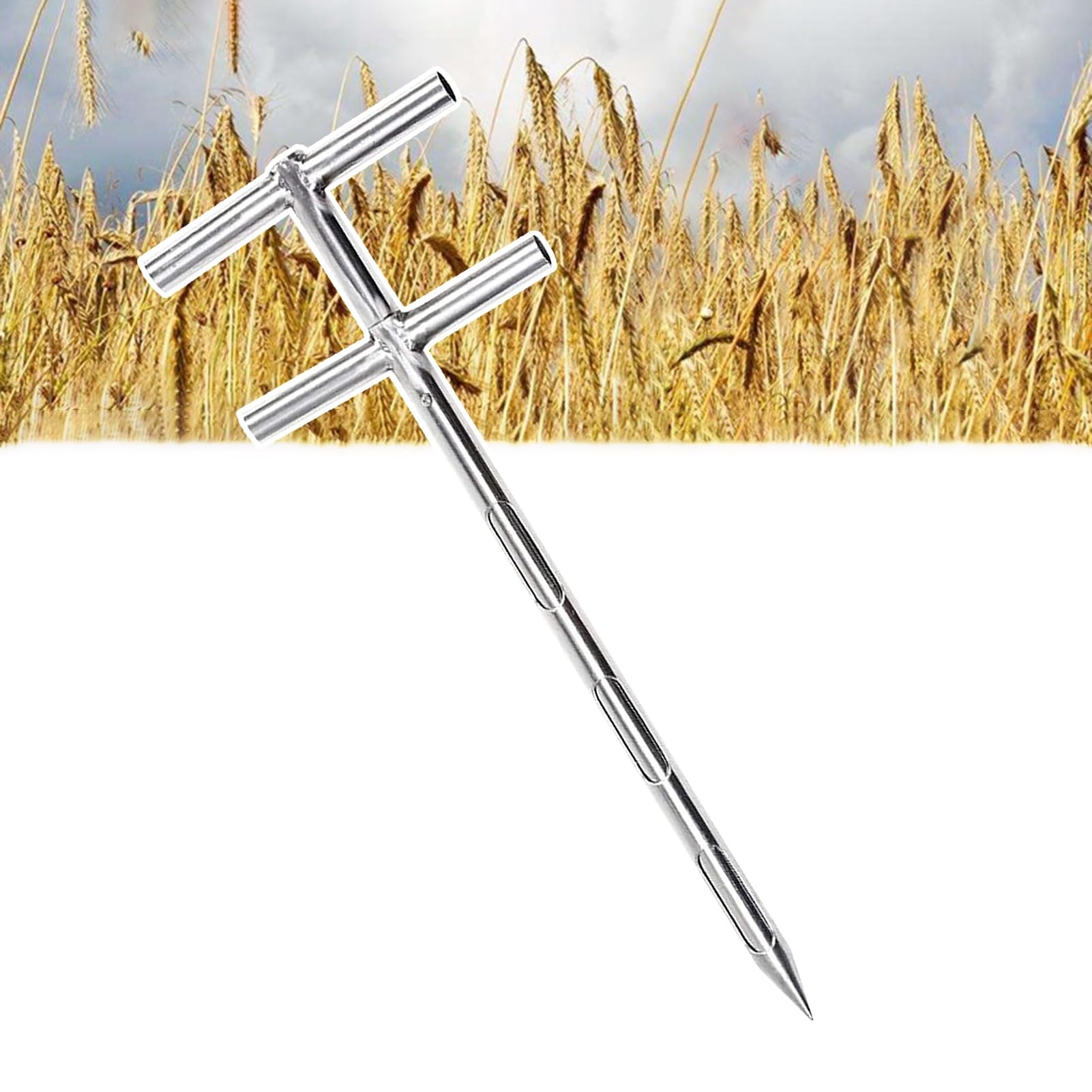 Sonda de muestreo de Acero Inoxidable para Alimentos y Cemento, Herramienta de muestreo de Polvo de Grano de Tres Zonas, 0,8 m de Longitud (2,6 pies), 25 mm de diámetro (1") - Duradera y Ver