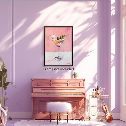 Miniatura 4 de Pósteres vintage de Martini rosa a la moda, cócteles, bebidas alcohólicas, impresiones artísticas de pared para el hogar, apartamento, cocina, bar,