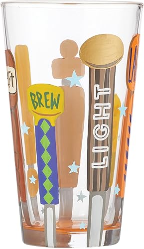Miniatura 6 de Enesco Designs by Lolita On Tap - Vaso de cerveza artesanal pintado a mano, 16 onzas, multicolor