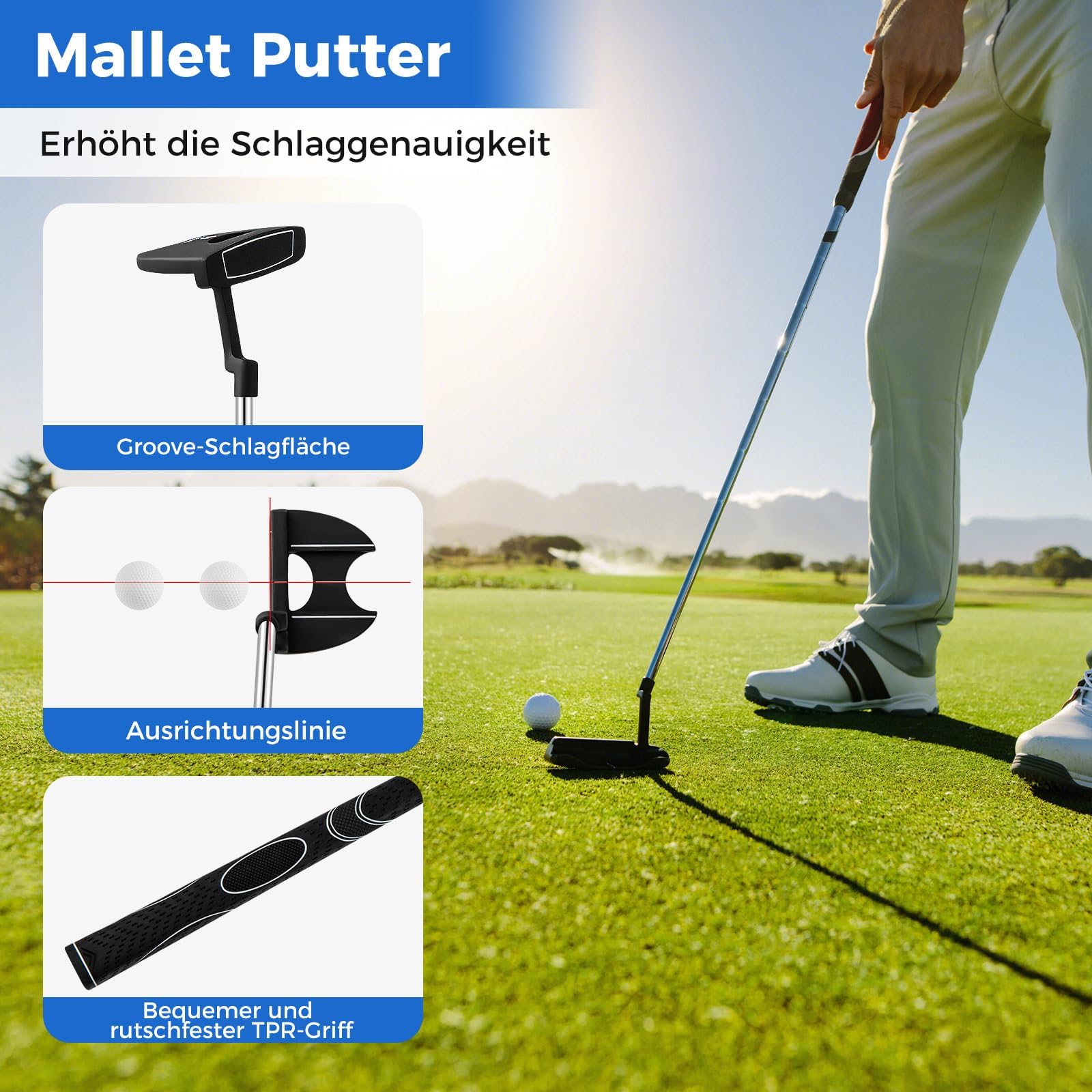 COSTWAY komplettes Herren Golfschläger Set, 9/11/15 teilige Golfschlägersätze rechtshändig mit Golftasche & Regenhaube, Golfset mit Driver & Fairway & Hybrid & Eisen & Putter
