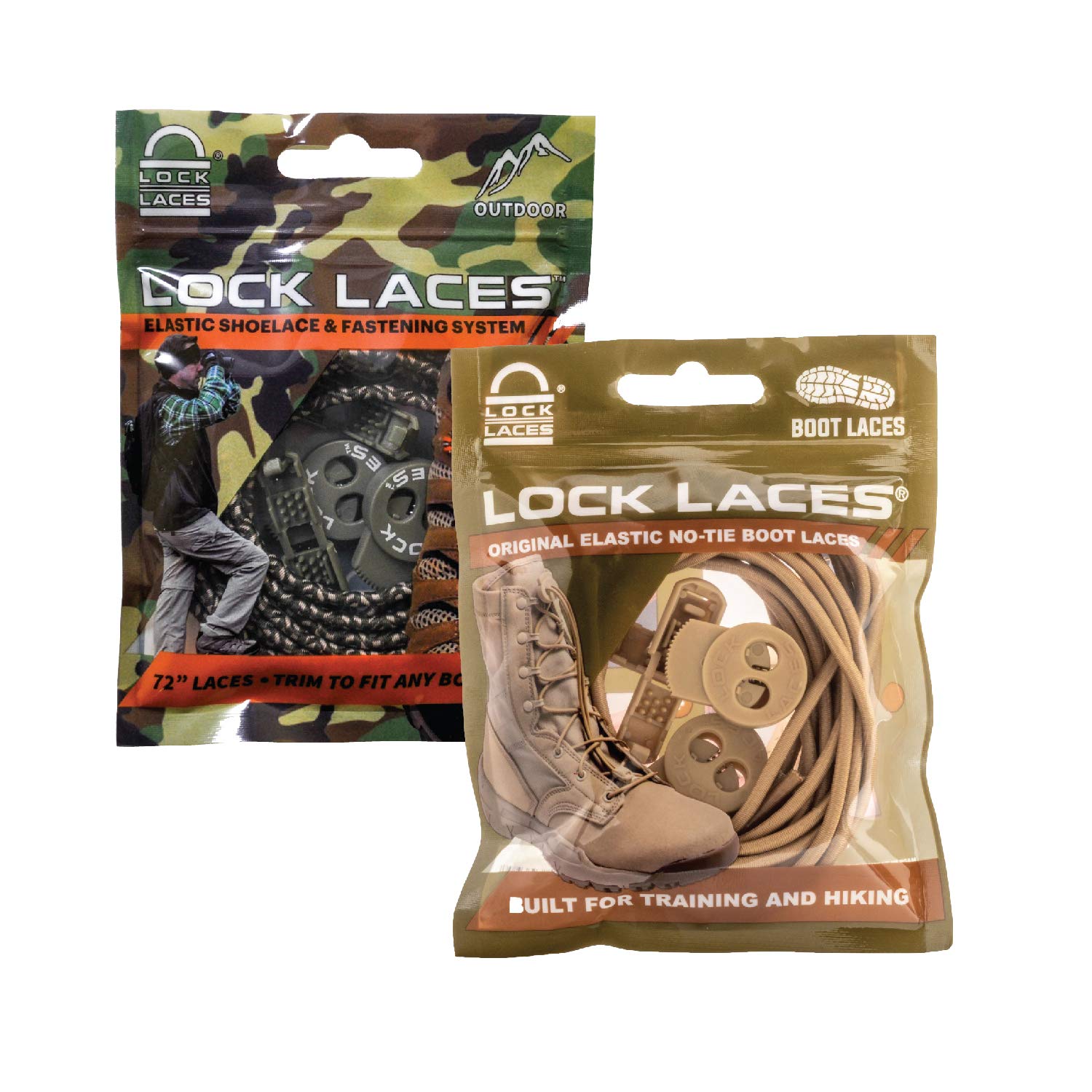 Lock Lacesfor Boots (2 Pair) Premium Heavy Duty Elastic No Tie Boot Laces for Boots and Shoes