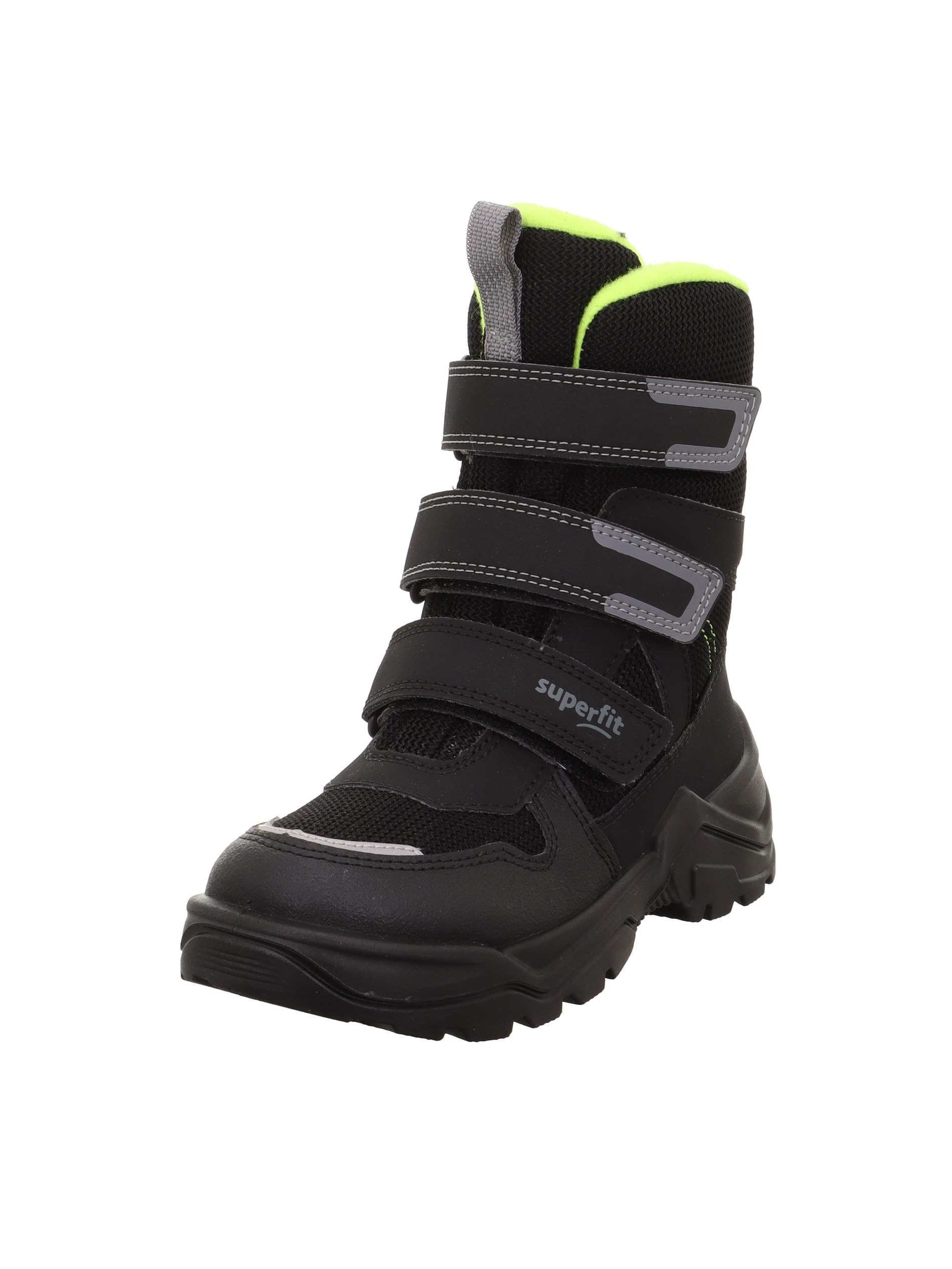 Superfit Jungen Snow Max Warm Gefütterte Gore-tex Schwarz/Gelb 0030 Stiefel, Schwarz Gelb 0030, 35 EU Weit