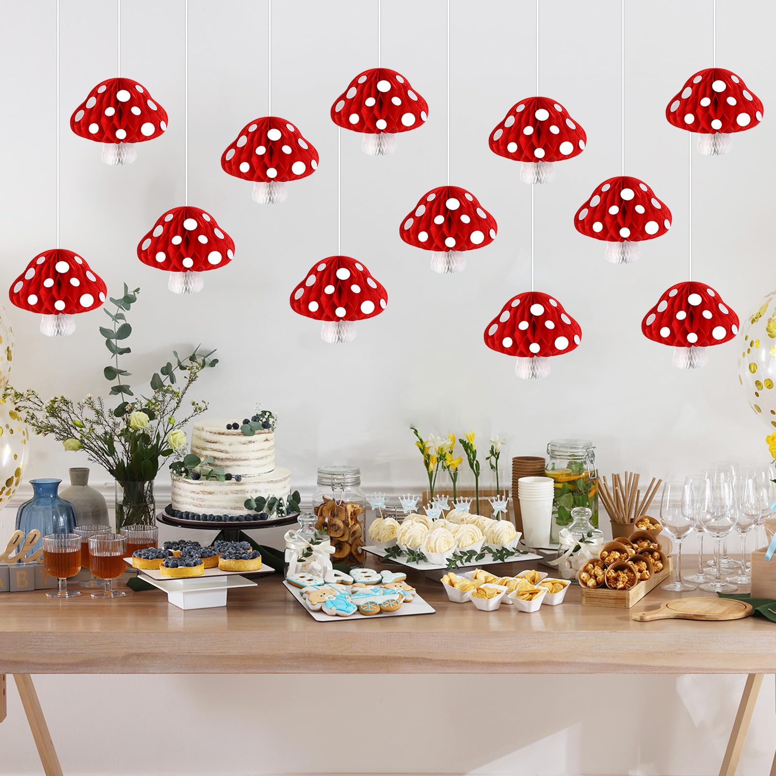 Snapklik.com : 10PCS Mushroom Honeycomb Balls Decorations Centerpieces