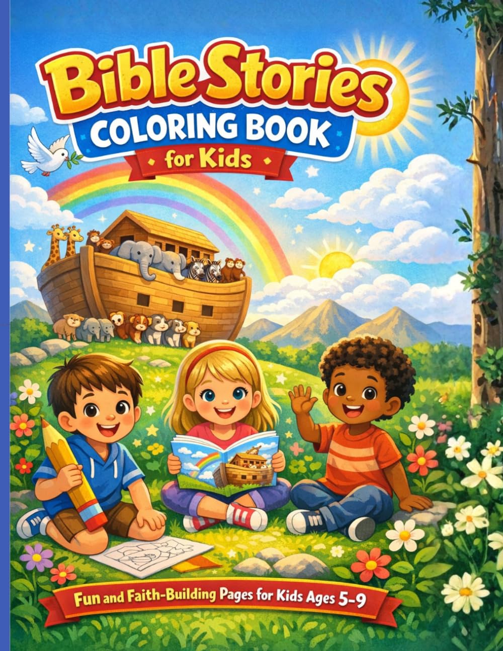 Bible Stories Coloring Book for Kids: Fun and Faith-Building Pages for Kids Ages 5–9