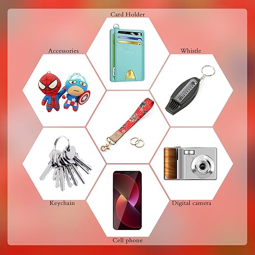 Miniatura 4 de Ecovision - Llavero con correa para llaves, llaveros de pulsera con 2 argollas para llaves para mujer