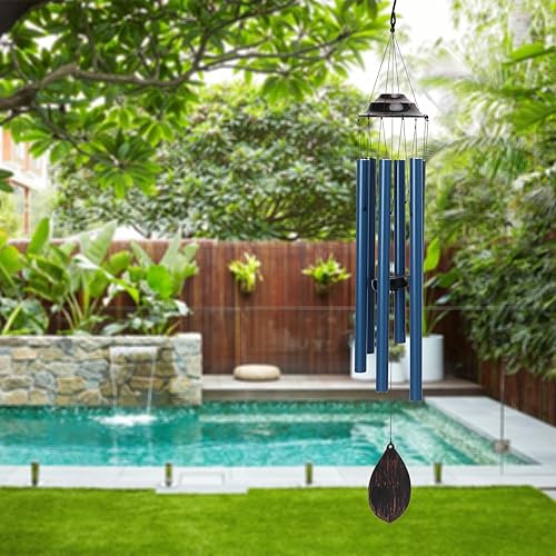 Miniatura 4 de MUMTOP Campanillas de viento para exteriores, campanillas de viento conmemorativas de tono profundo para exteriores, campanillas de viento de 38.5