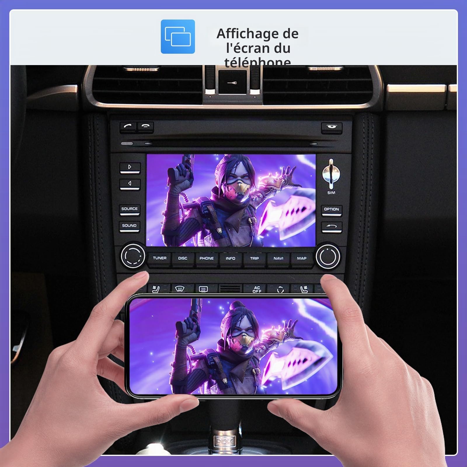 Road Top Module CarPlay sans Fil pour Porsche avec PCM 3.0 | Compatible Cayenne/911/Cayman/Boxster (2008–2012), Android Auto sans Fil, Interface Décodeur CarPlay, MirrorLink
