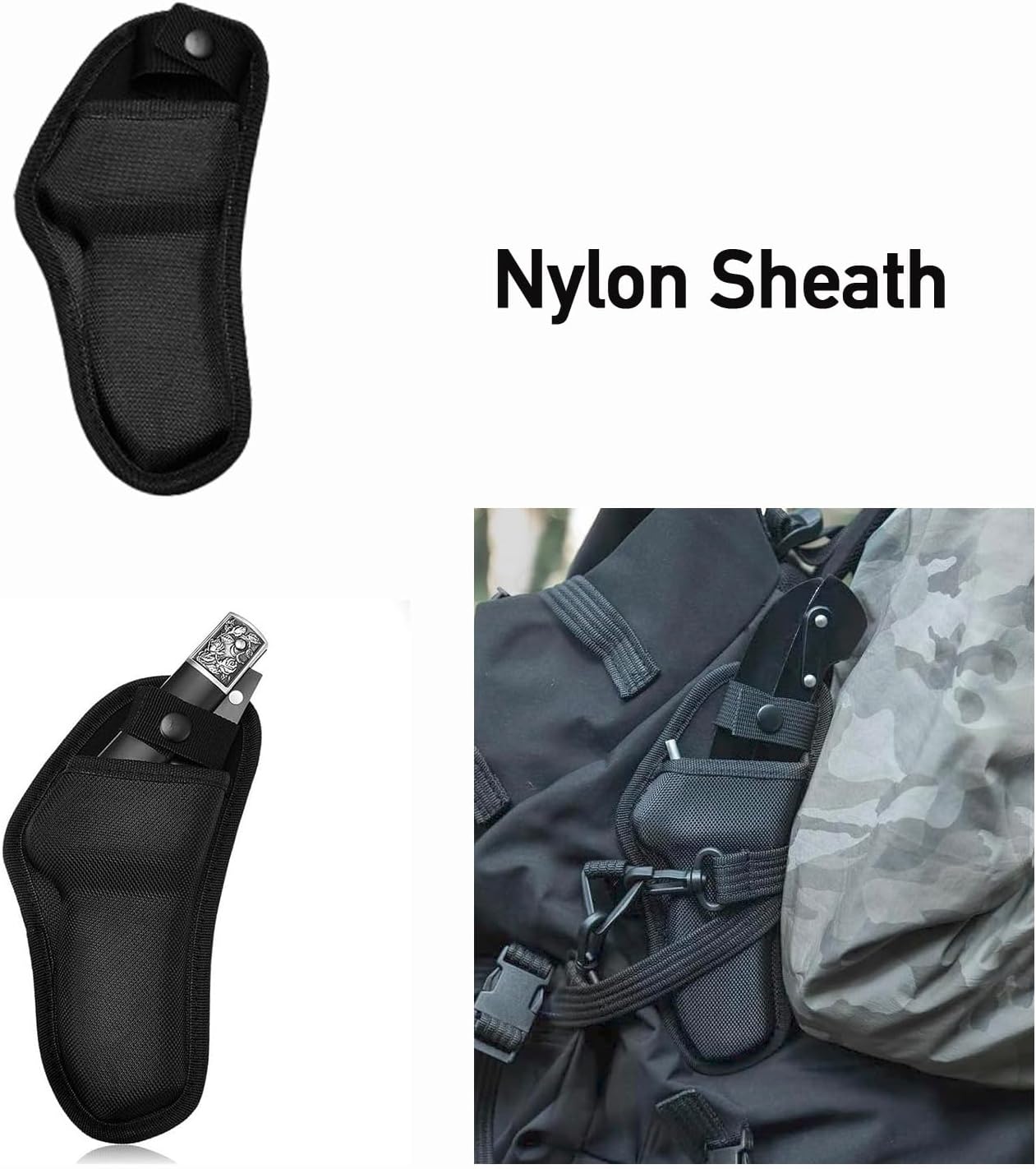 Folding Sickle, Two Section Foldable Scythe with Wooden Handle, Sheath, 2 Sections Foldable Sickle Knife, Weeder, Manual Garden Tool for Weeding Farming