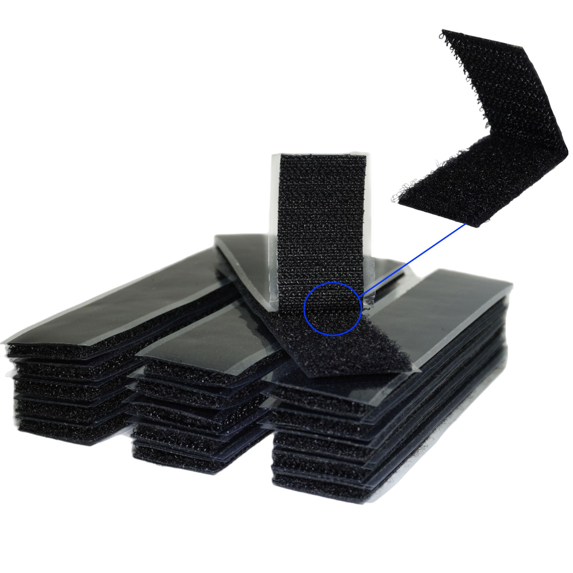 GGR Supplies Convenient and Strong- Sets of Hook and Loop Nylon Fastener Strips with Heavy-Duty Adhesive Backing for Damage-Free Mounting in Home or Office. (Black, 1 inch X 4 inch- 15 Sets)