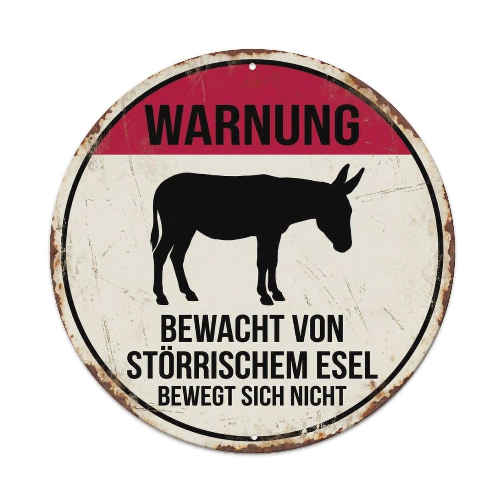 Vintage Stubborn Donkey Property Manager Metal Tin Sign