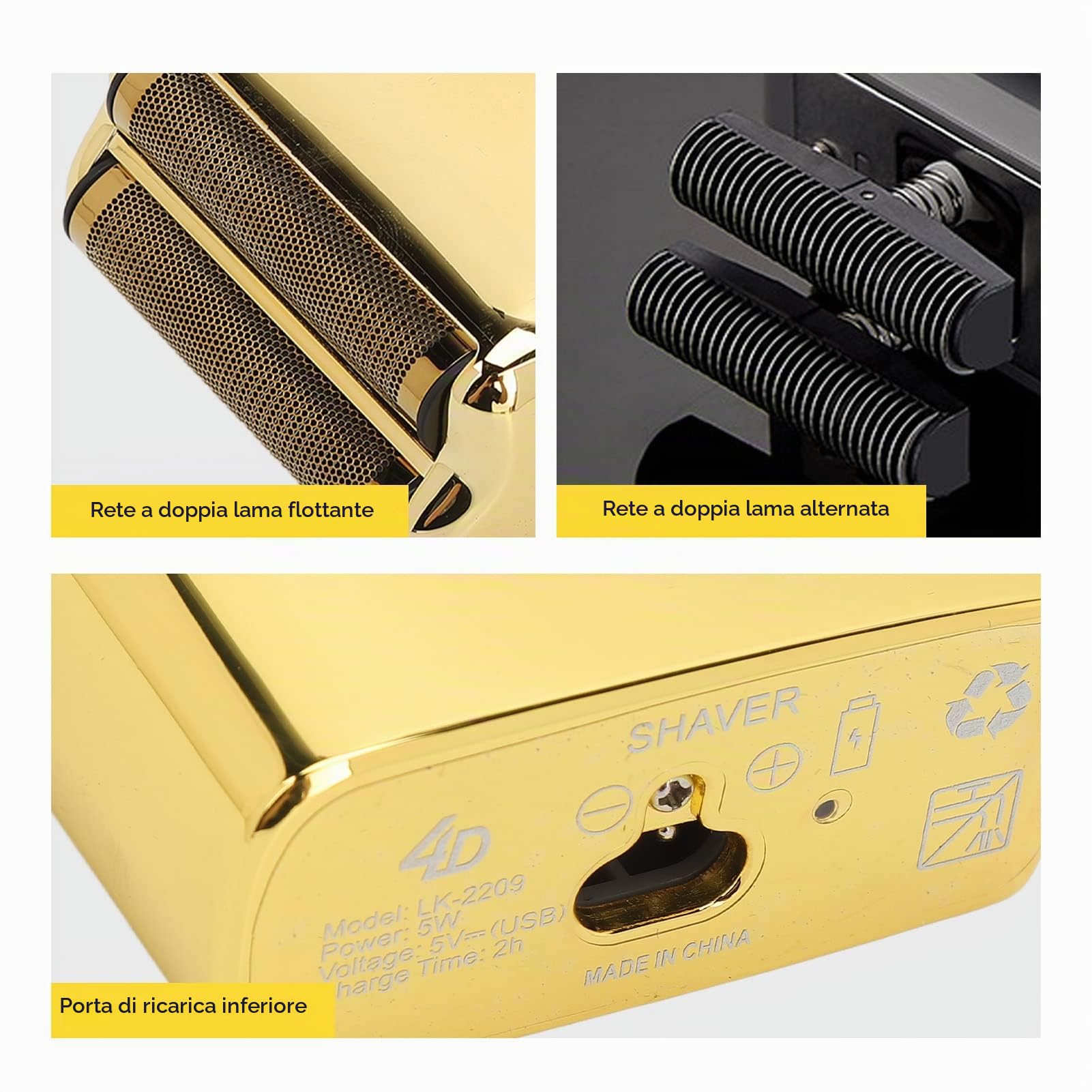 Rasoio Elettrico Alternativo, Tagliacapelli Multifunzionale Rasoio Barba con Ricarica USB con Display a LED per Uomo