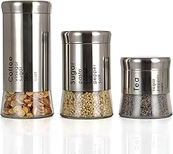 علب تخزين مطبخ، مصنوعة من الفولاذ المقاوم للصدأ، مجموعة من 3 قطع، بأحجام 400 و600 و850 مل