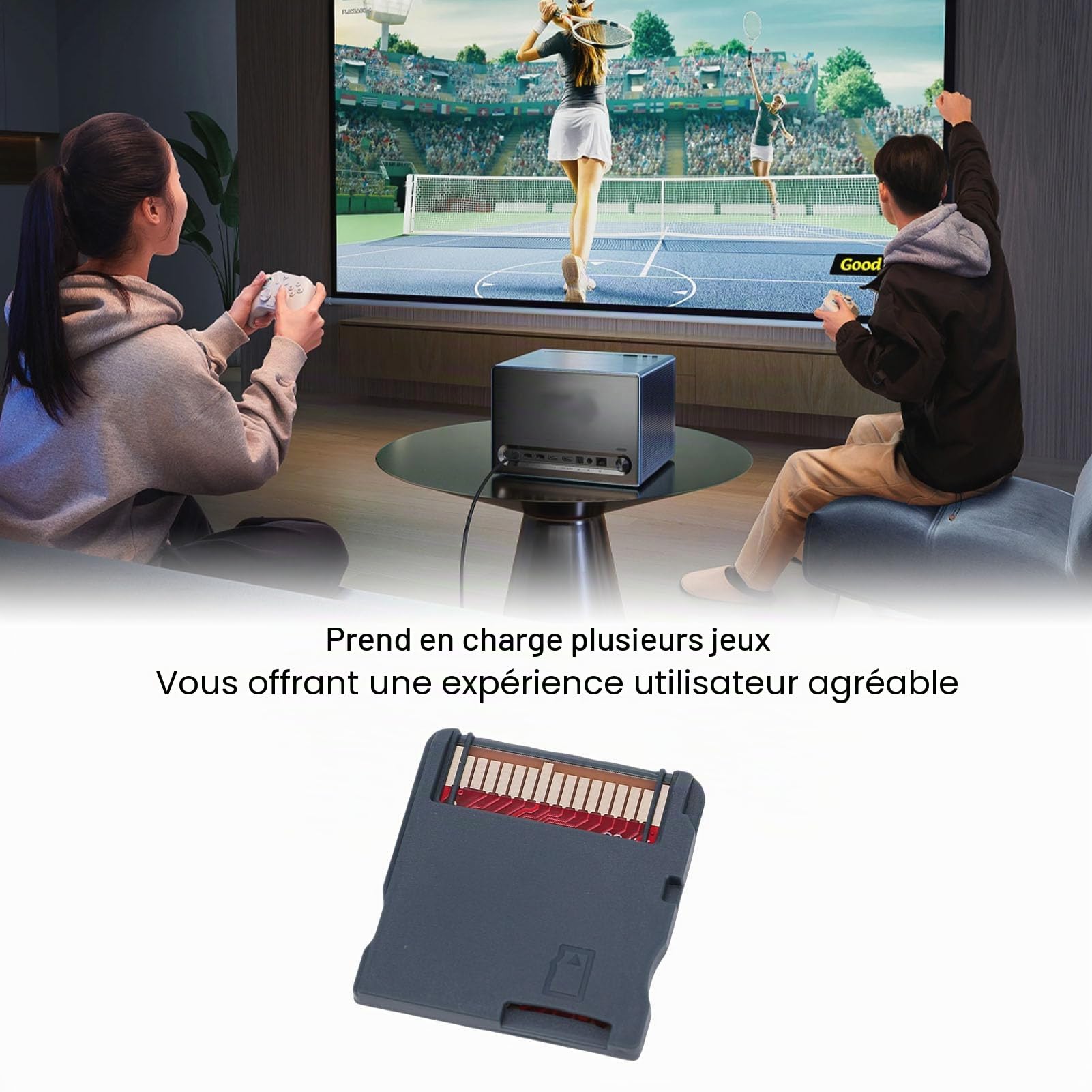 Tosuny Carte de Cartouche de Jeu, Carte de Gravure de Jeu NDS avec Adaptateur de Cartes Flash de Jeux 3DS, Lecture et écriture Haute Vitesse, Compatible avec NDS/ (Ensemble noir WOODHK)