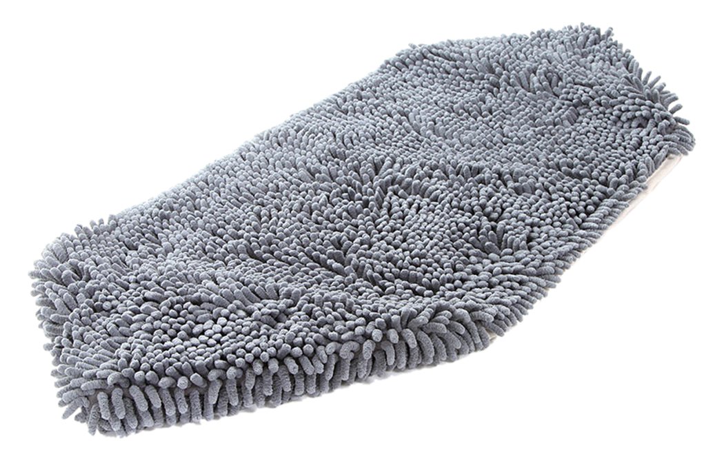 Soggy Doggy Doormat Super Shammy Grey One Size 31-inch x 14-inch Microfiber Chenille Dog Towel with Hand Pockets