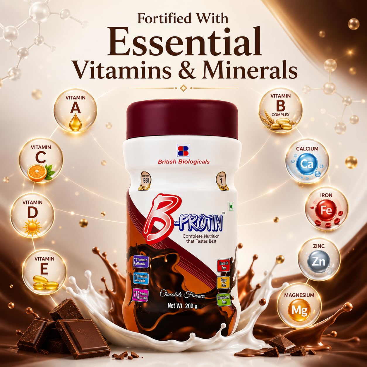 B-Protin Chocolate Nutritional Supplement Powder 200g — Amazon image 4