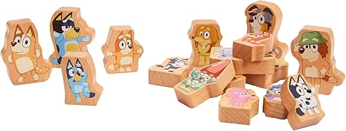 Miniatura 4 de Bluey Juego de apilamiento de madera - 25 piezas de construcción y equilibrio con personajes y palos en un tubo de almacenamiento - Certificado FSC