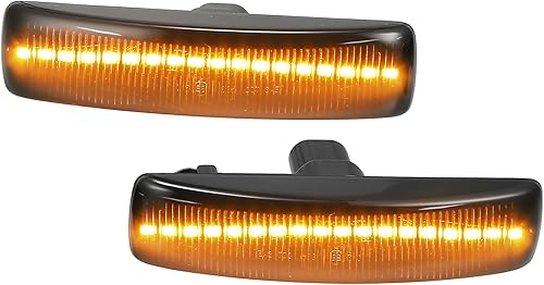 X AUTOHAUX Lente negra LED ámbar marcador lateral lámpara de señal de giro para Land Rover LR3 2005-2008 para Land Rover Range Rover 2006-2008